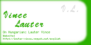 vince lauter business card